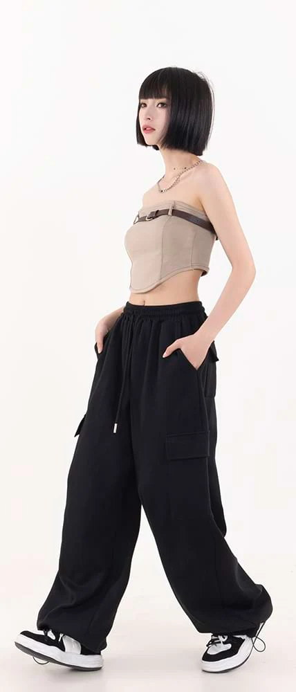 U Hem Belted Chest Strap Tube Top - Image 14