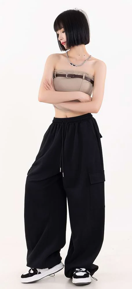 U Hem Belted Chest Strap Tube Top - Image 15