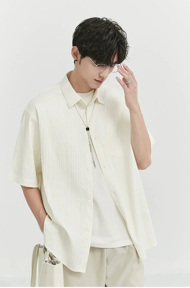 Vertical Stripe Short Sleeve Shirt - Image 13
