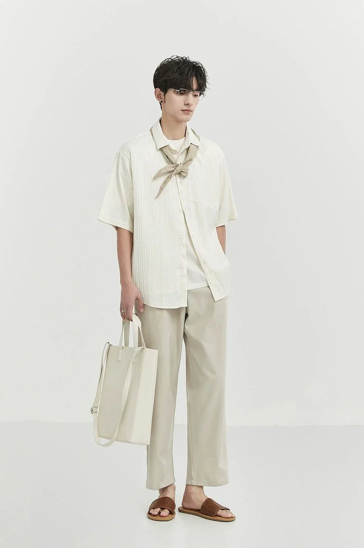 Vertical Stripe Short Sleeve Shirt - Image 18