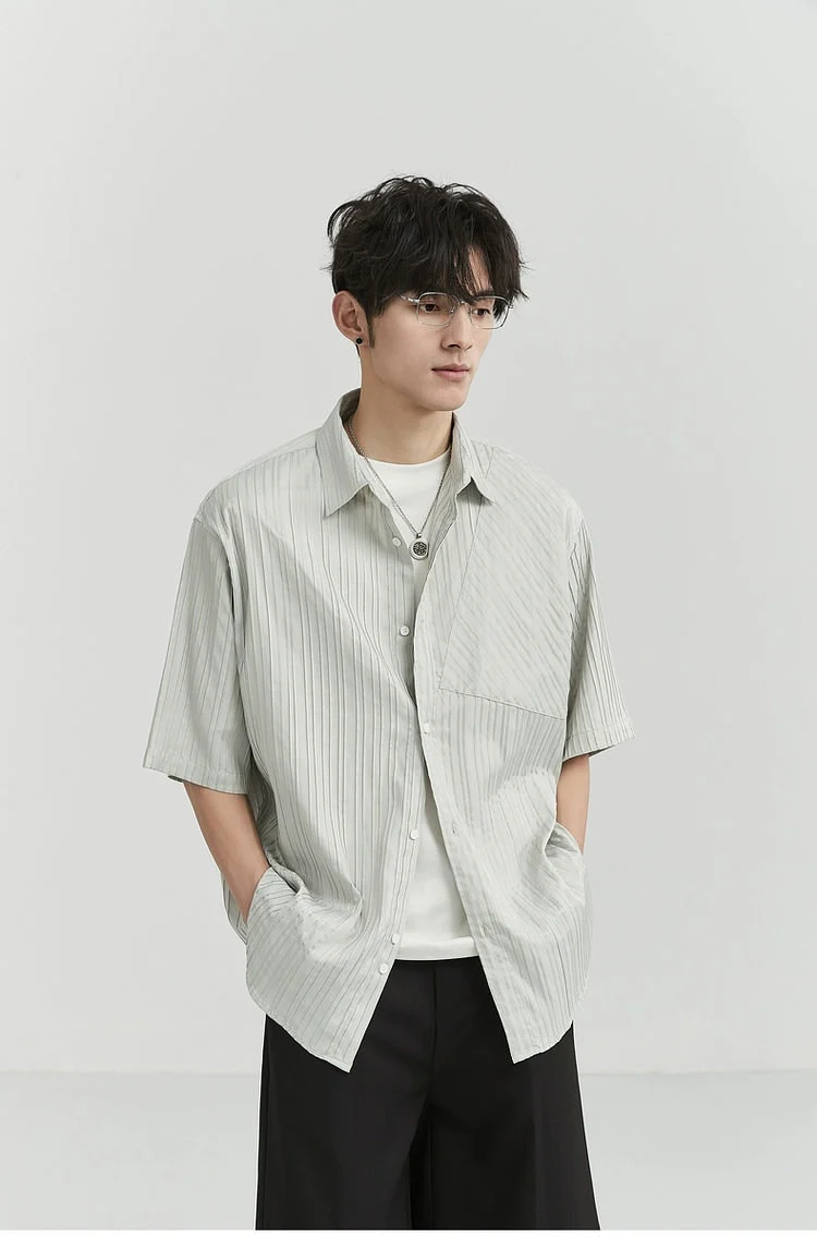 Vertical Stripe Short Sleeve Shirt - Image 3