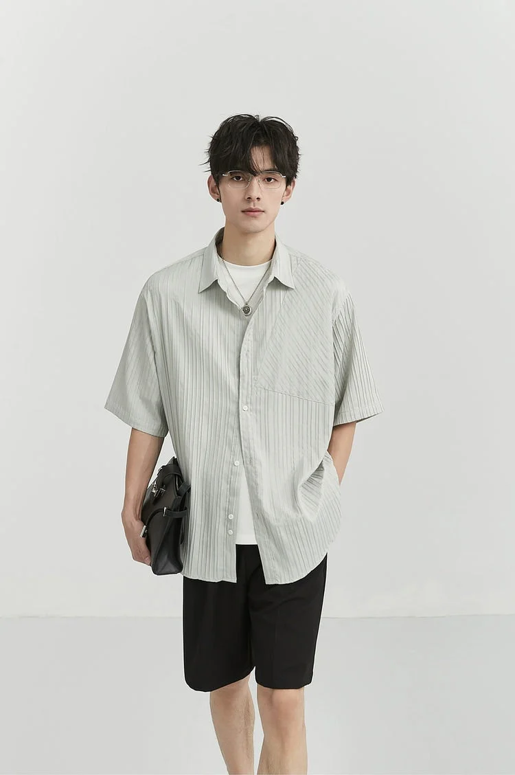 Vertical Stripe Short Sleeve Shirt - Image 5