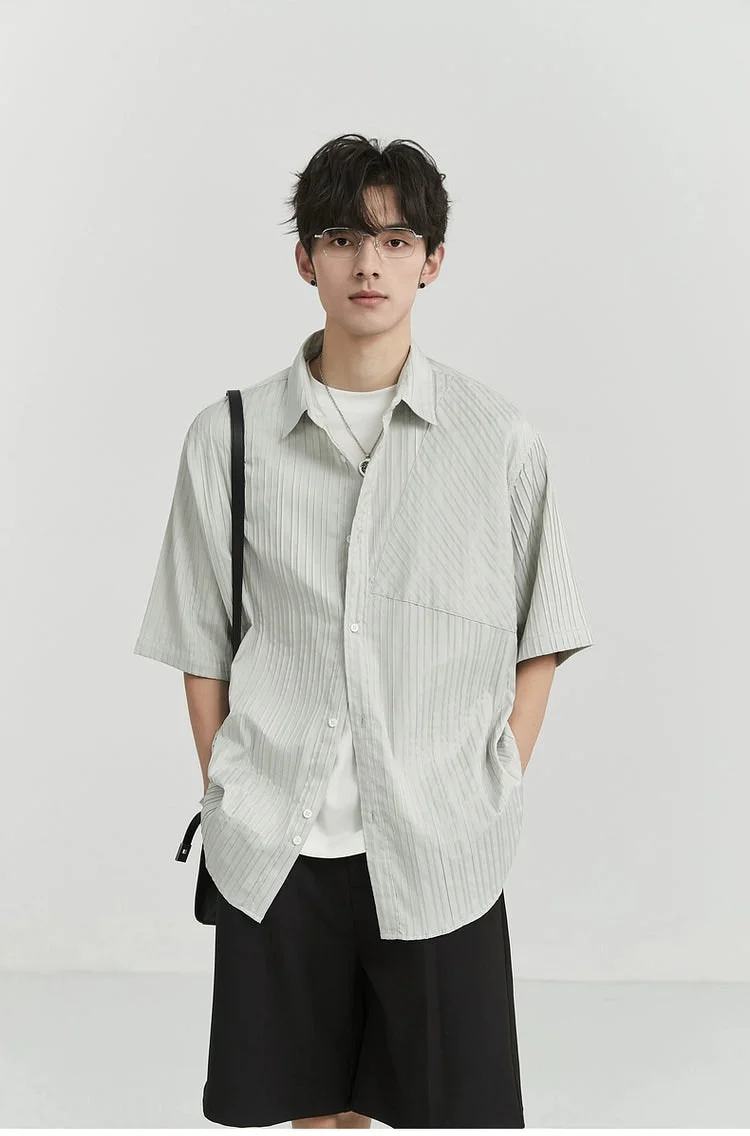 Vertical Stripe Short Sleeve Shirt - Image 6