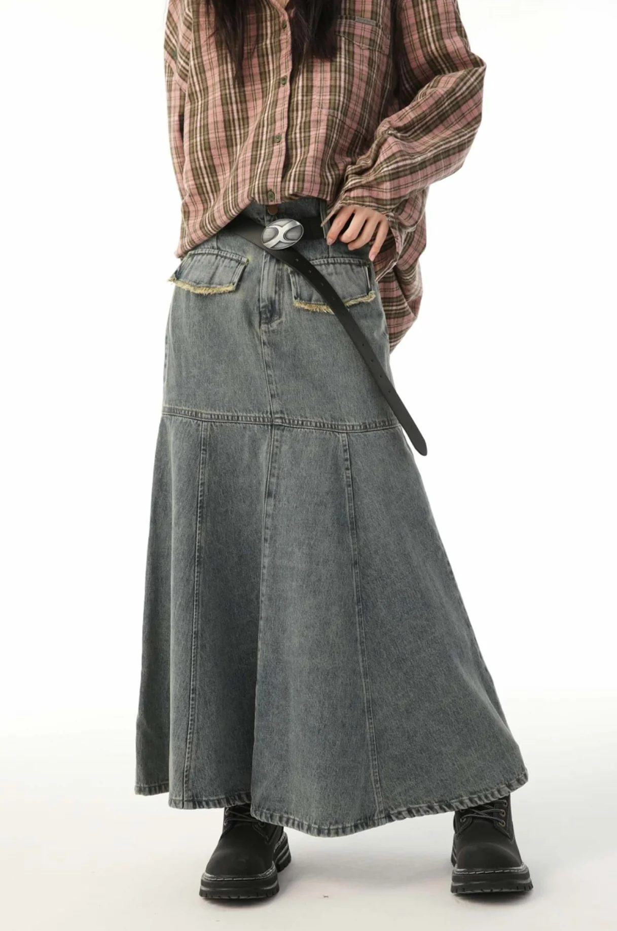 Vintage Flare Denim Skirt - Image 2