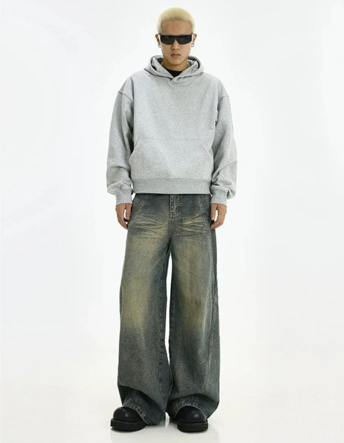 Vintage Wash Straight Leg Denim Jeans - Image 10