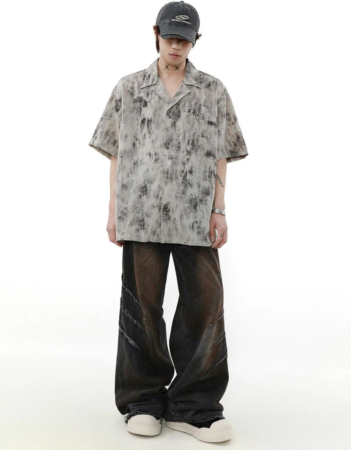 Vintage Washed Oversized Button-Up Shirt - Image 5