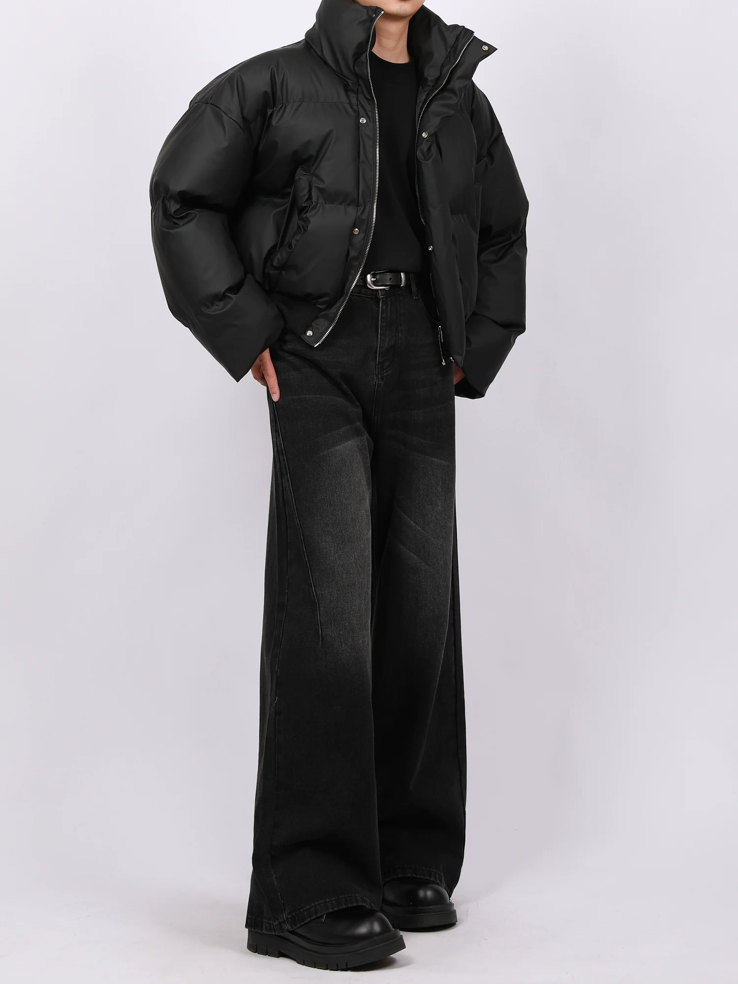 Vintage Washed Wide Leg Denim Pants - Image 10
