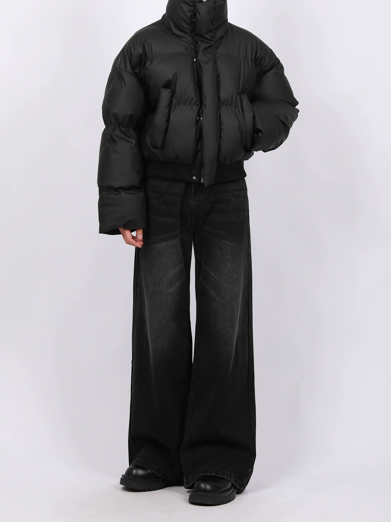 Vintage Washed Wide Leg Denim Pants - Image 14