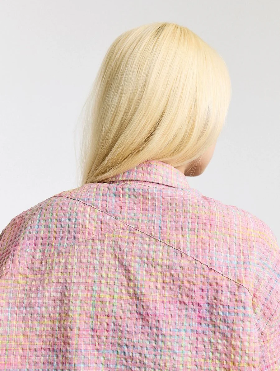 Waffle Texture Button-Up Long Sleeve Shirt - Image 6