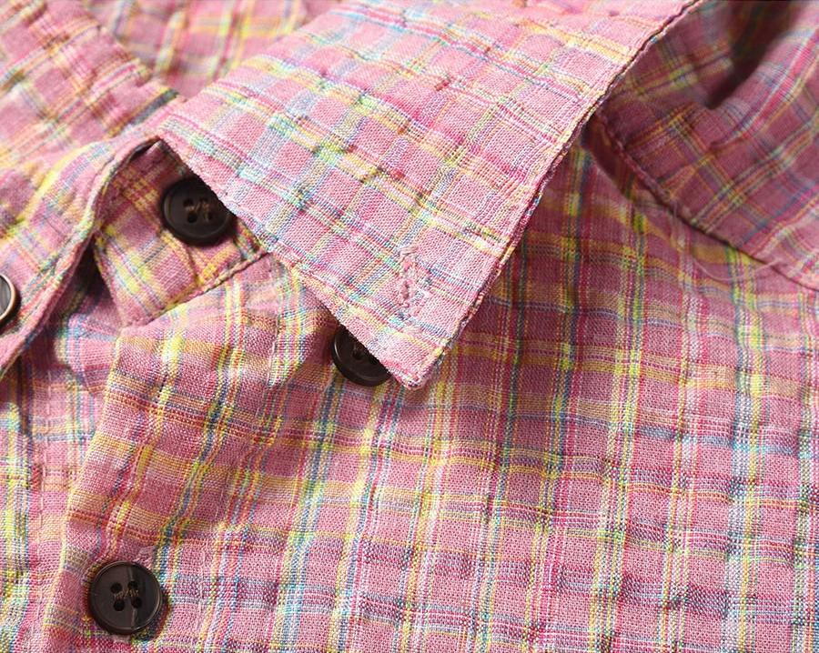 Waffle Texture Button-Up Long Sleeve Shirt - Image 9