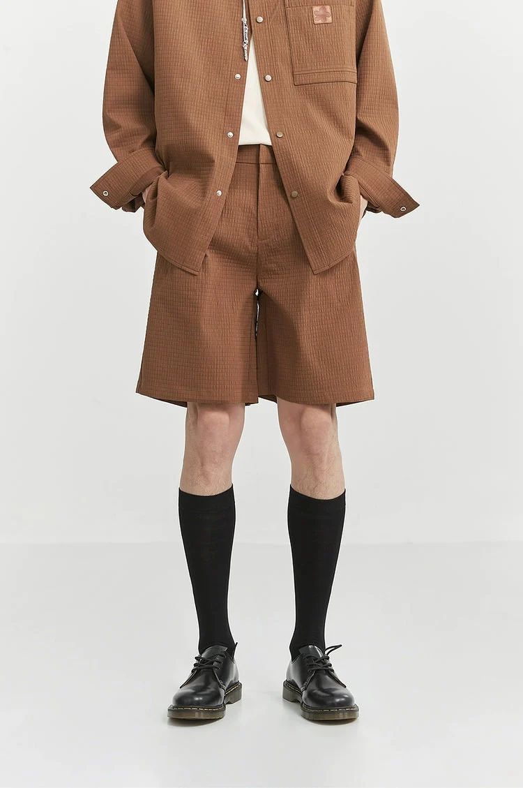 Waffle Textured Single-Pleat Shorts - Image 21