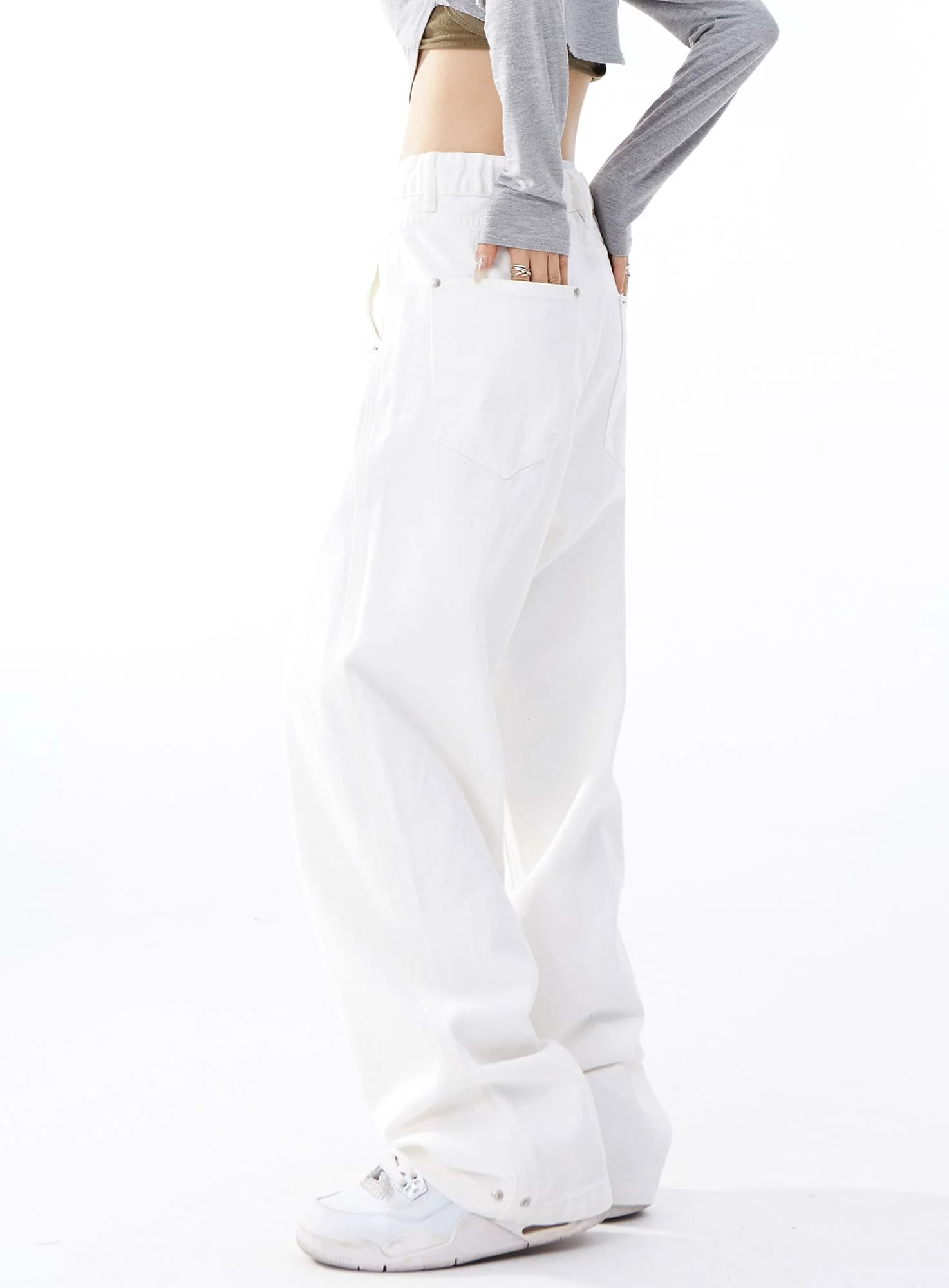 Wide Leg Basic Jeans - Image 3