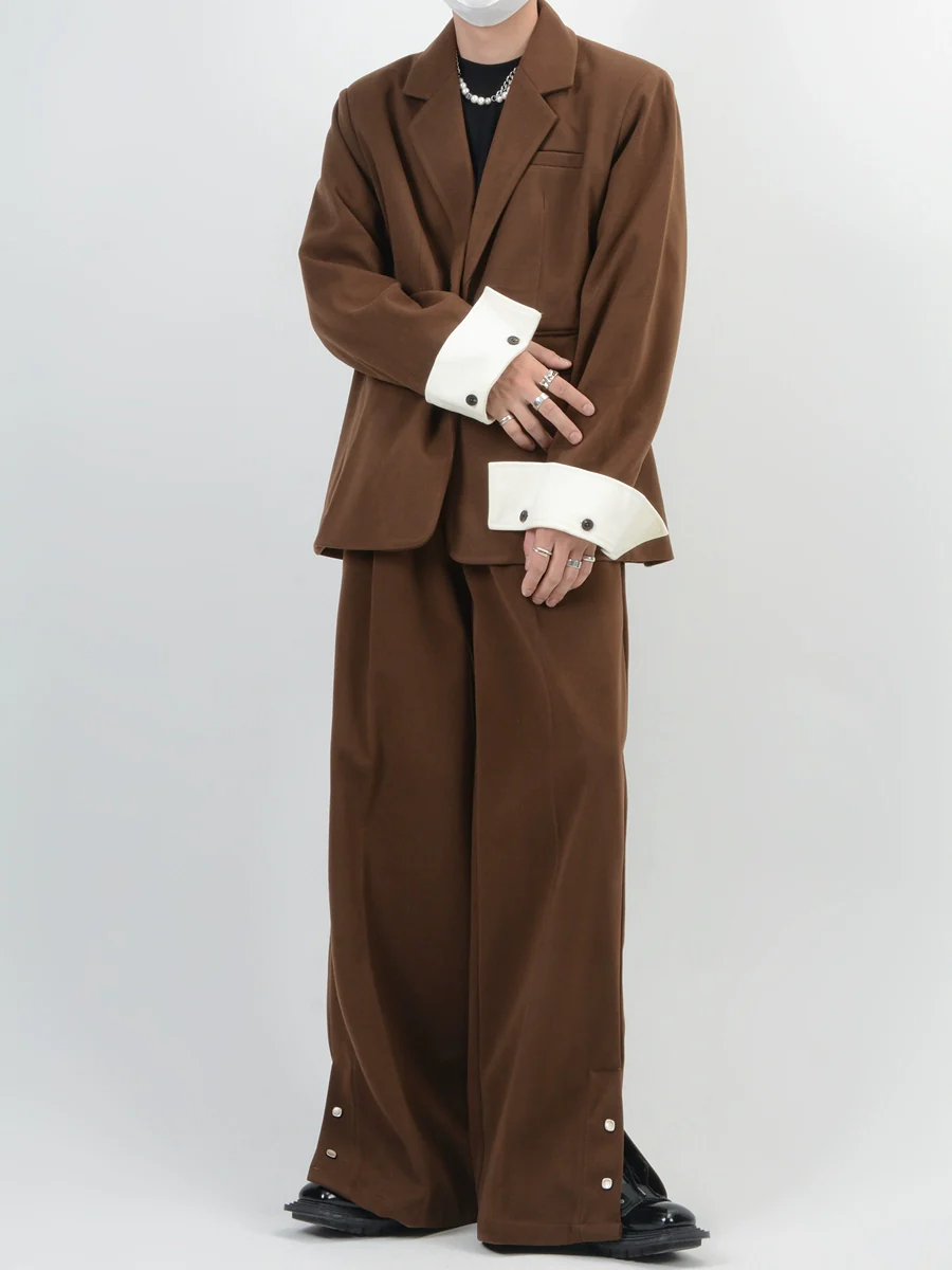 Wide-Leg Button-Detail Blazer Set - Image 3