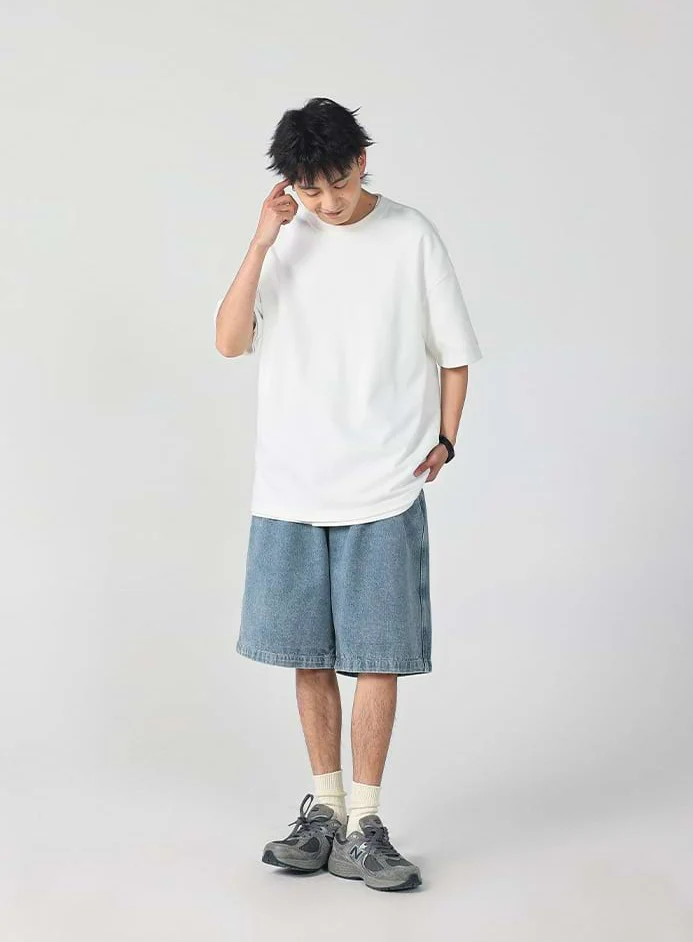 Wide Leg Denim Shorts - Image 4