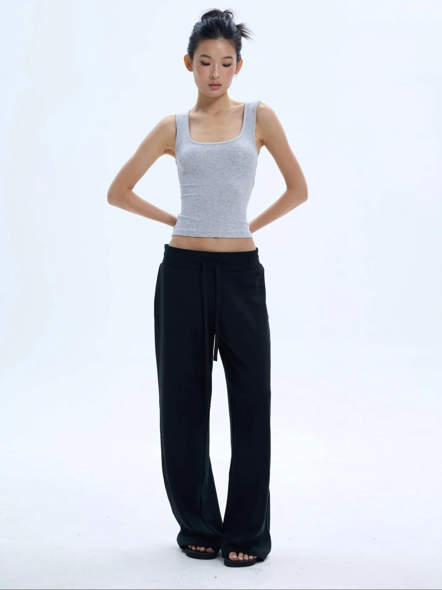 Wide Leg Elastic Waist Drawstring Lounge Pants - Image 10