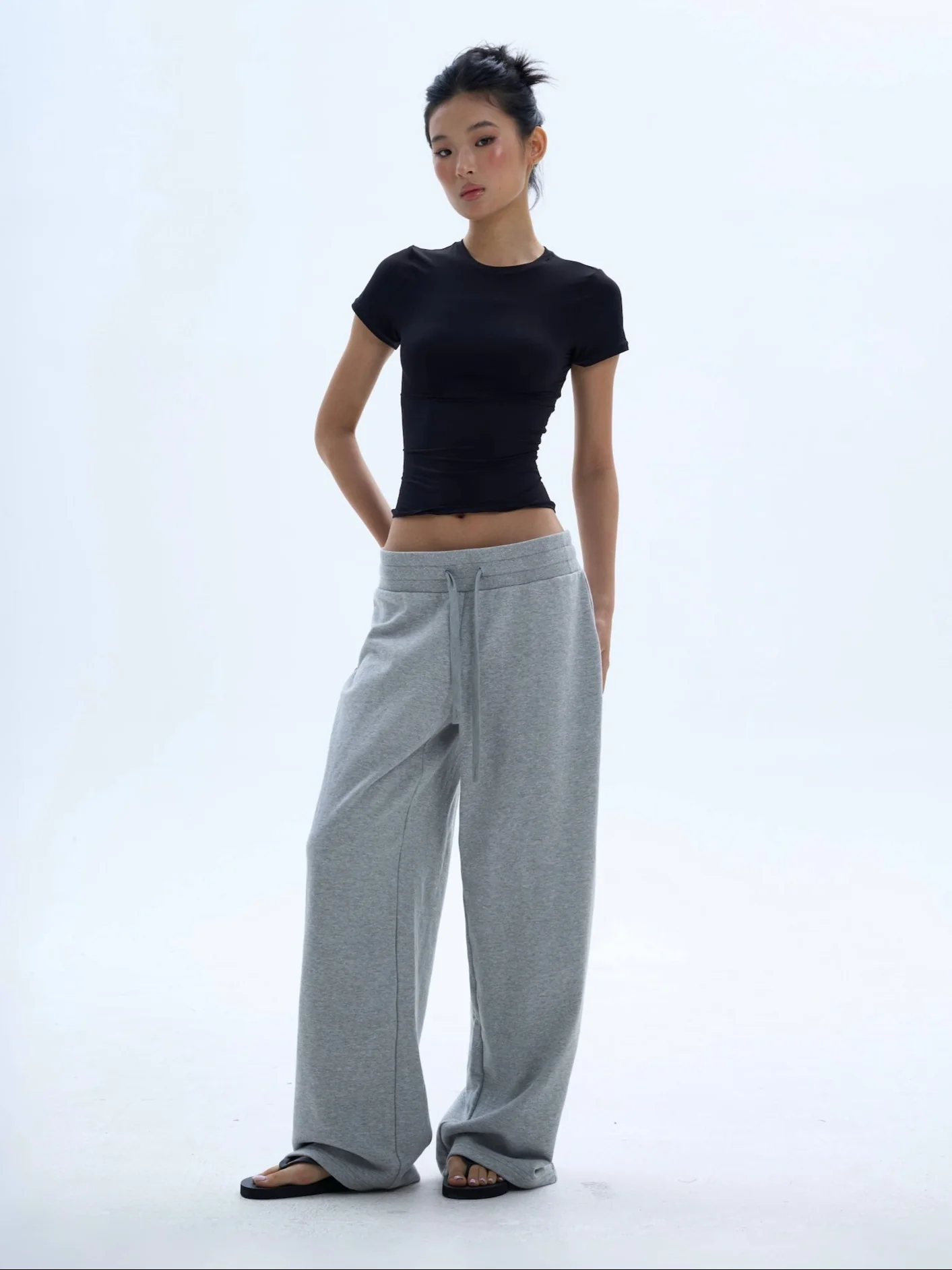 Wide Leg Elastic Waist Drawstring Lounge Pants - Image 12