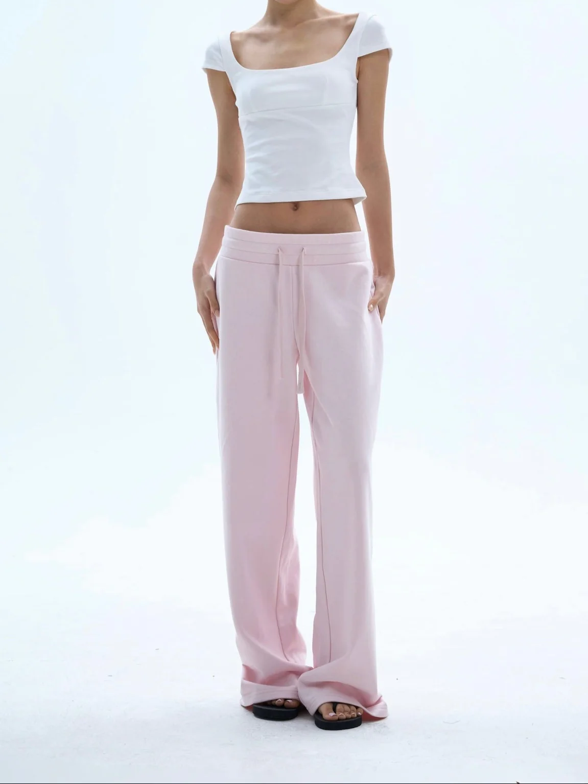 Wide Leg Elastic Waist Drawstring Lounge Pants - Image 14