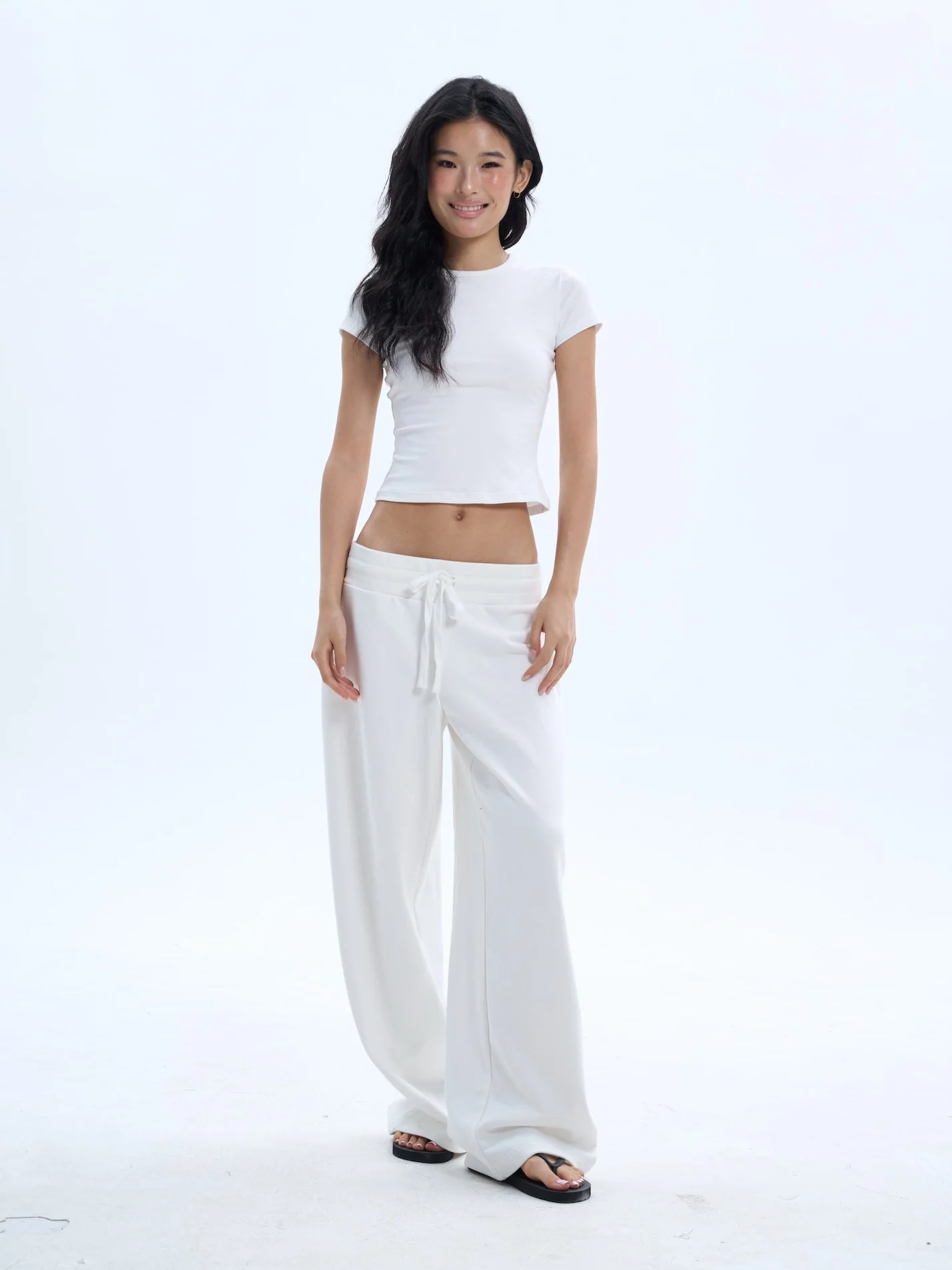 Wide Leg Elastic Waist Drawstring Lounge Pants - Image 4