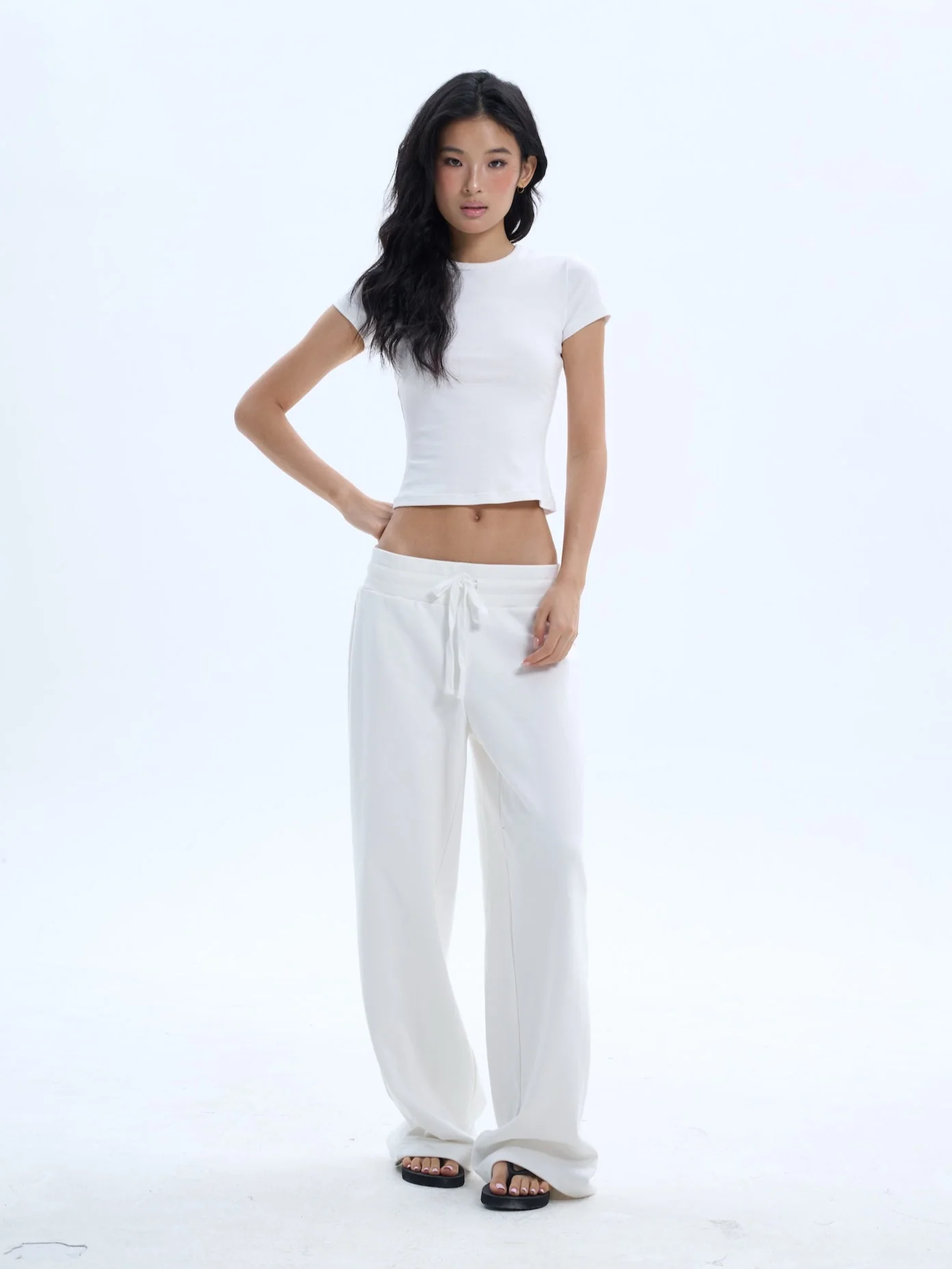 Wide Leg Elastic Waist Drawstring Lounge Pants - Image 5