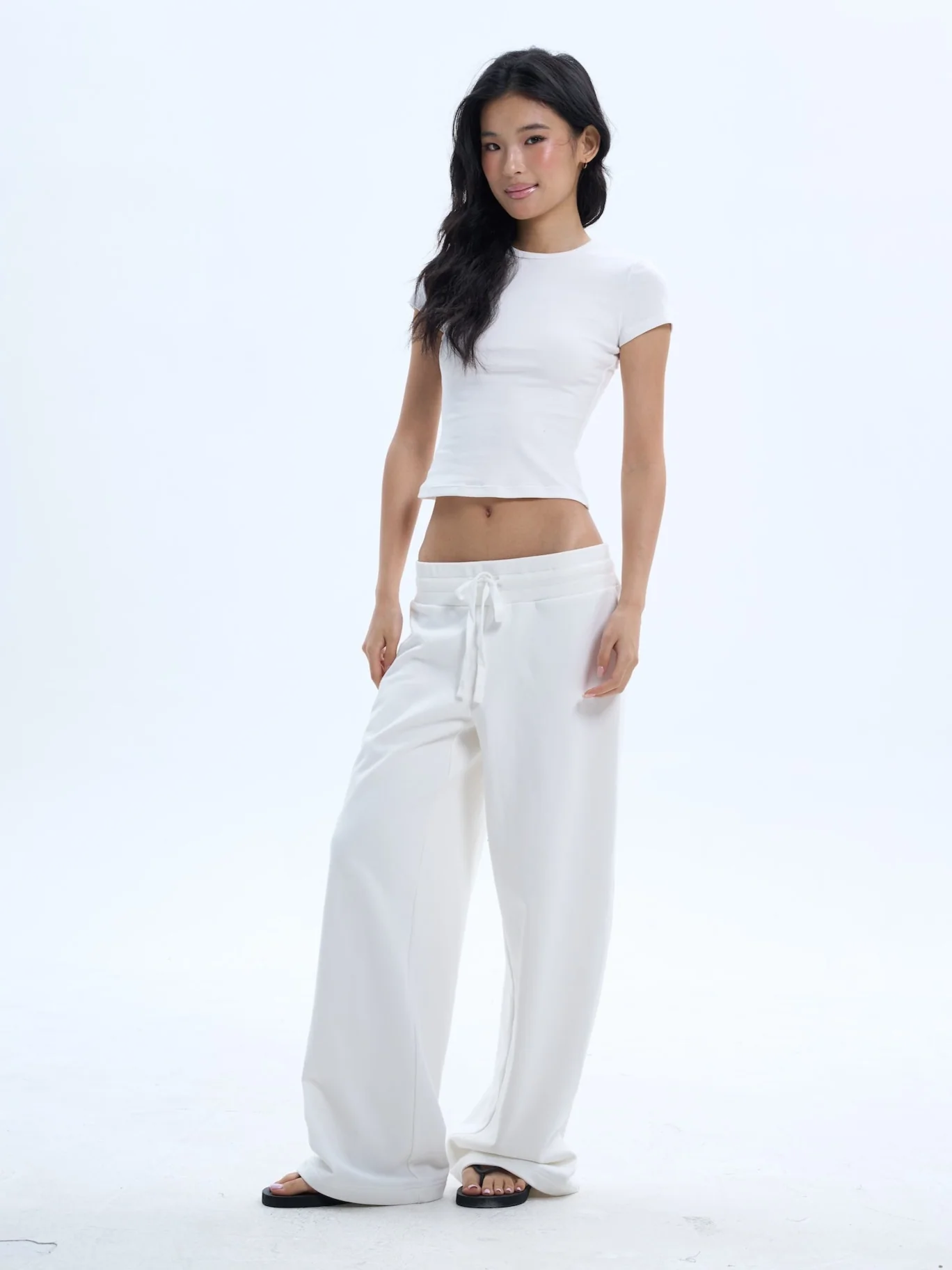 Wide Leg Elastic Waist Drawstring Lounge Pants - Image 6