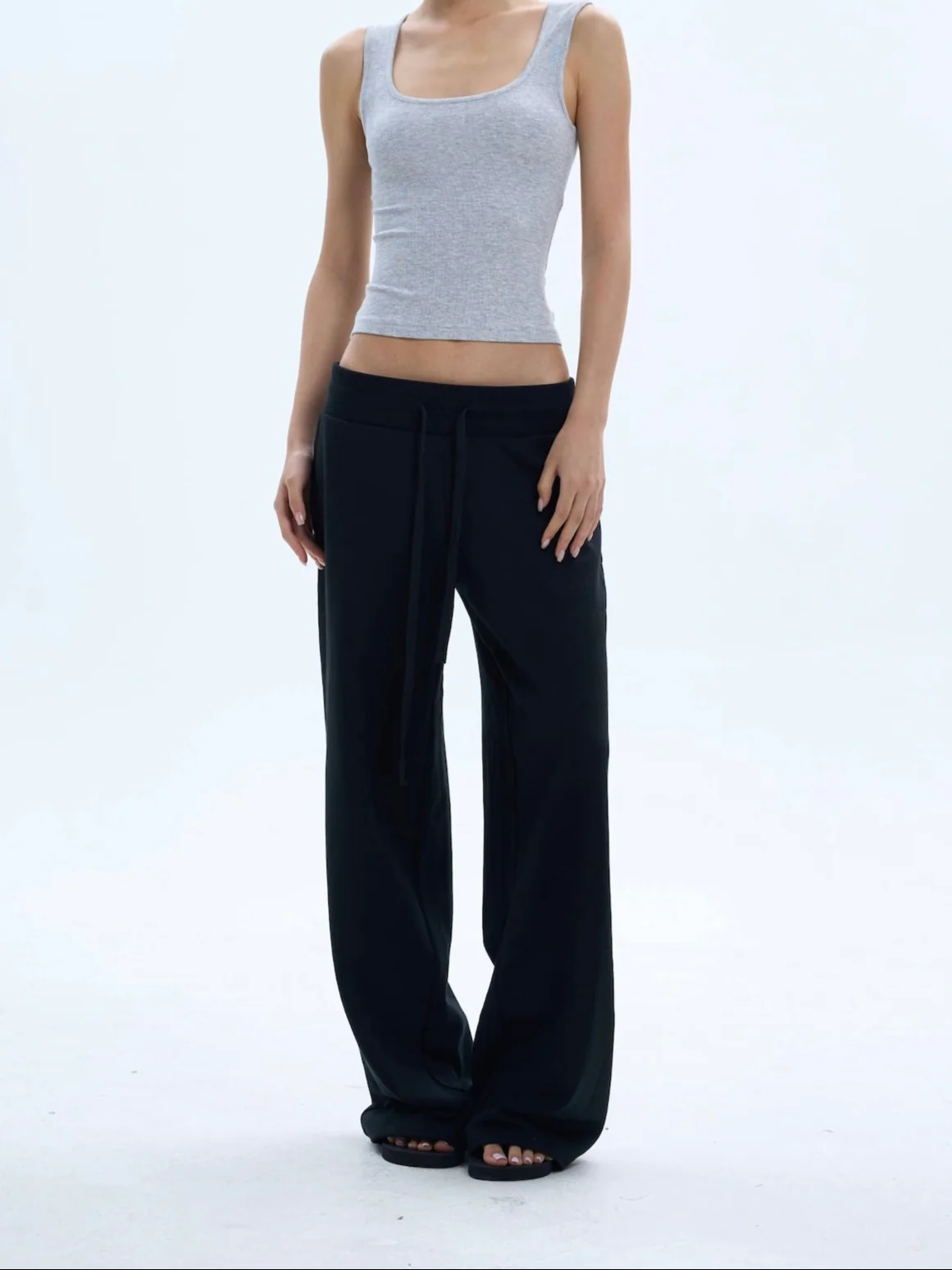 Wide Leg Elastic Waist Drawstring Lounge Pants - Image 7