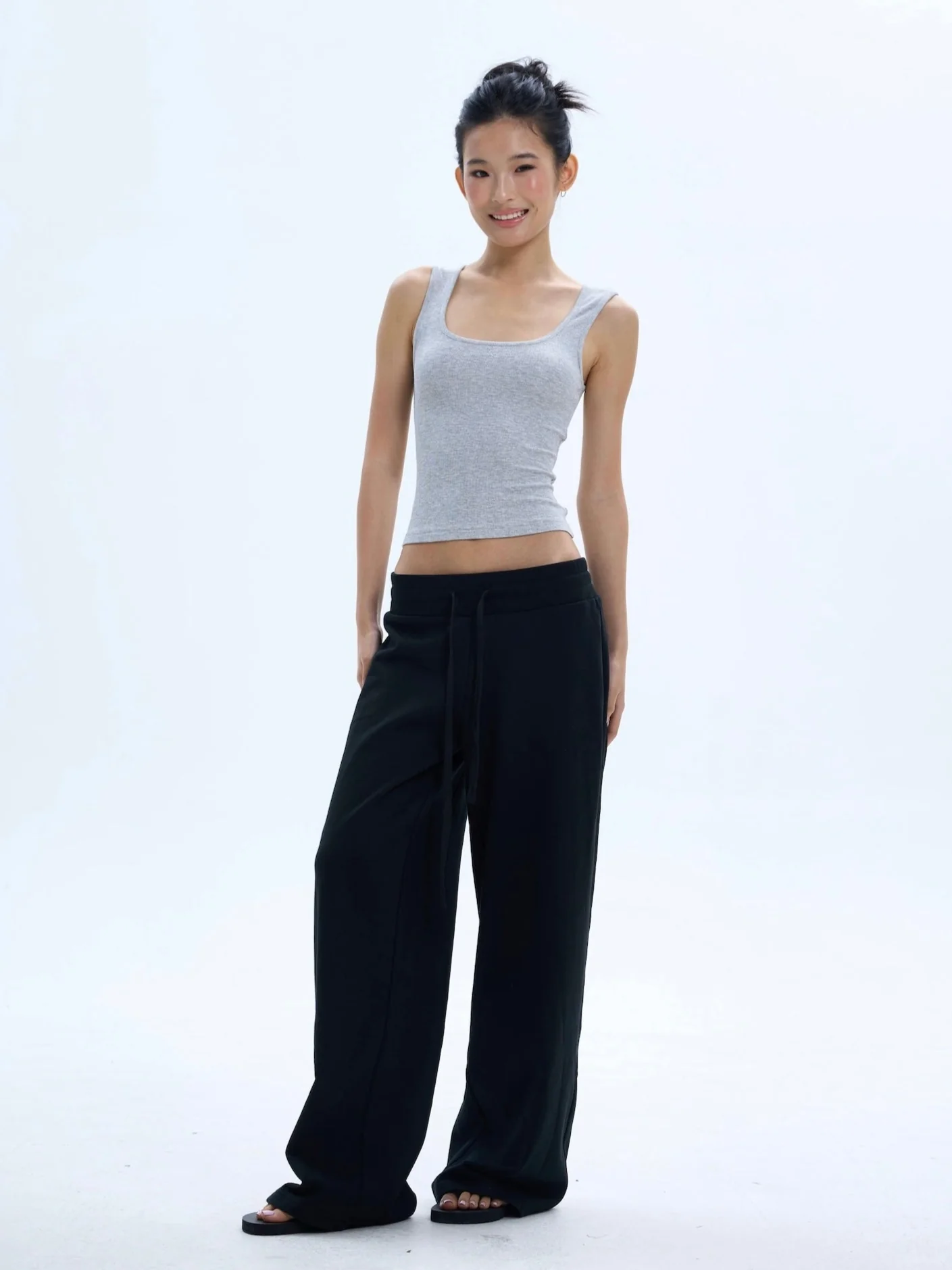 Wide Leg Elastic Waist Drawstring Lounge Pants - Image 8
