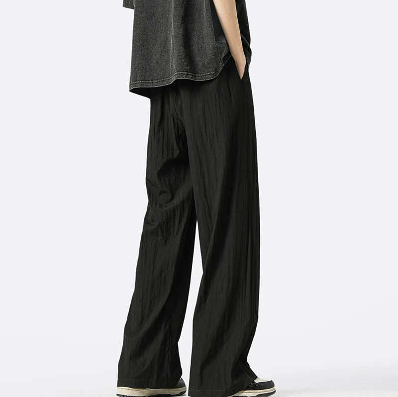 Wide-Leg Elastic Waist Pleated Trousers - Image 5