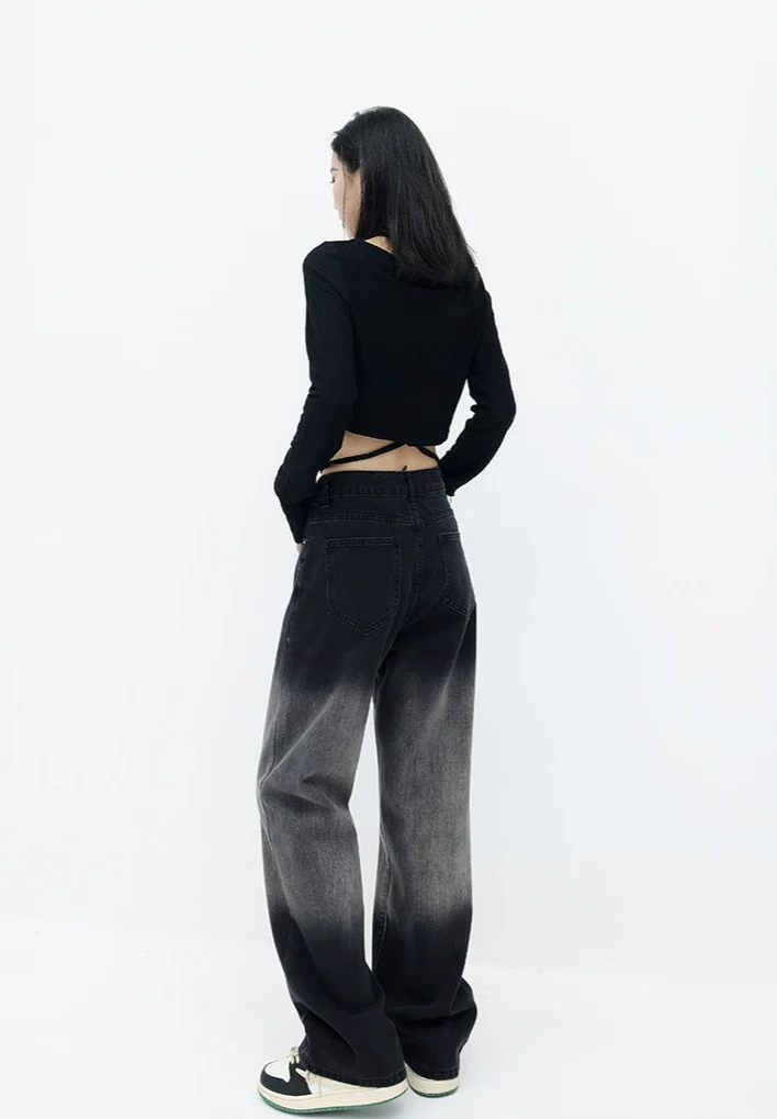 Wide Leg Faded Jeans - Image 14