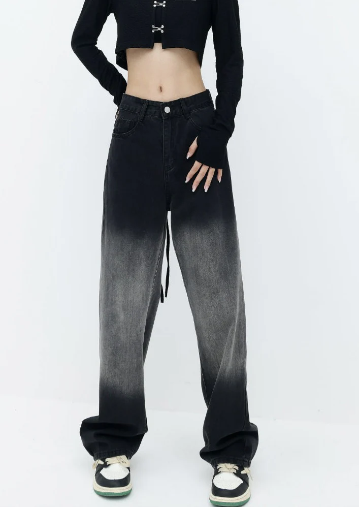 Wide Leg Faded Jeans - Image 3