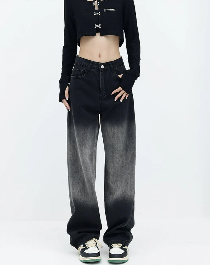 Wide Leg Faded Jeans - Image 5