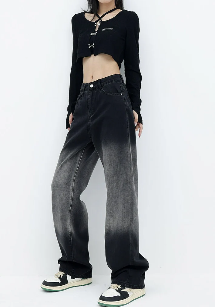 Wide Leg Faded Jeans - Image 6