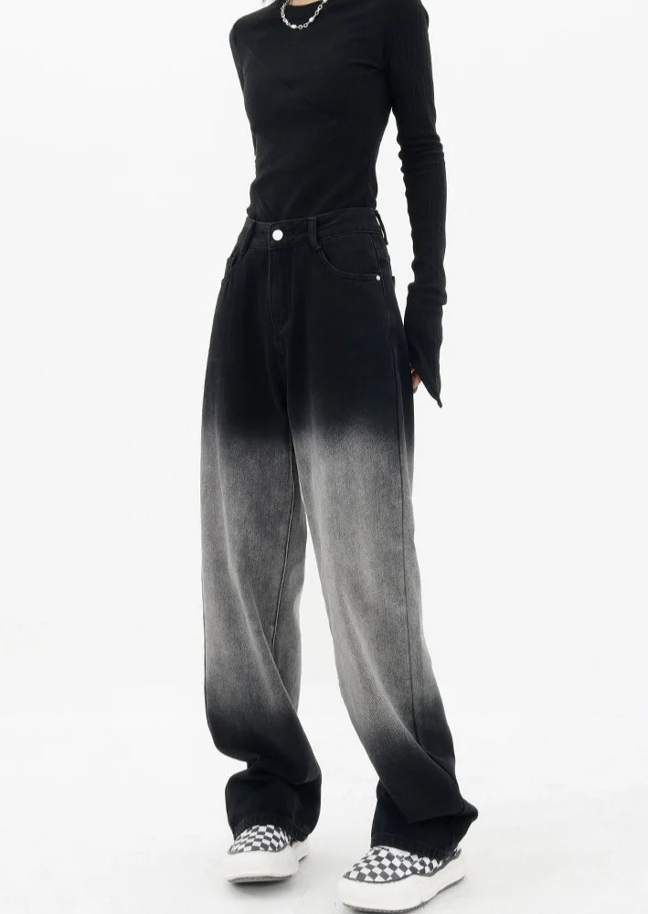 Wide Leg Faded Jeans - Image 9