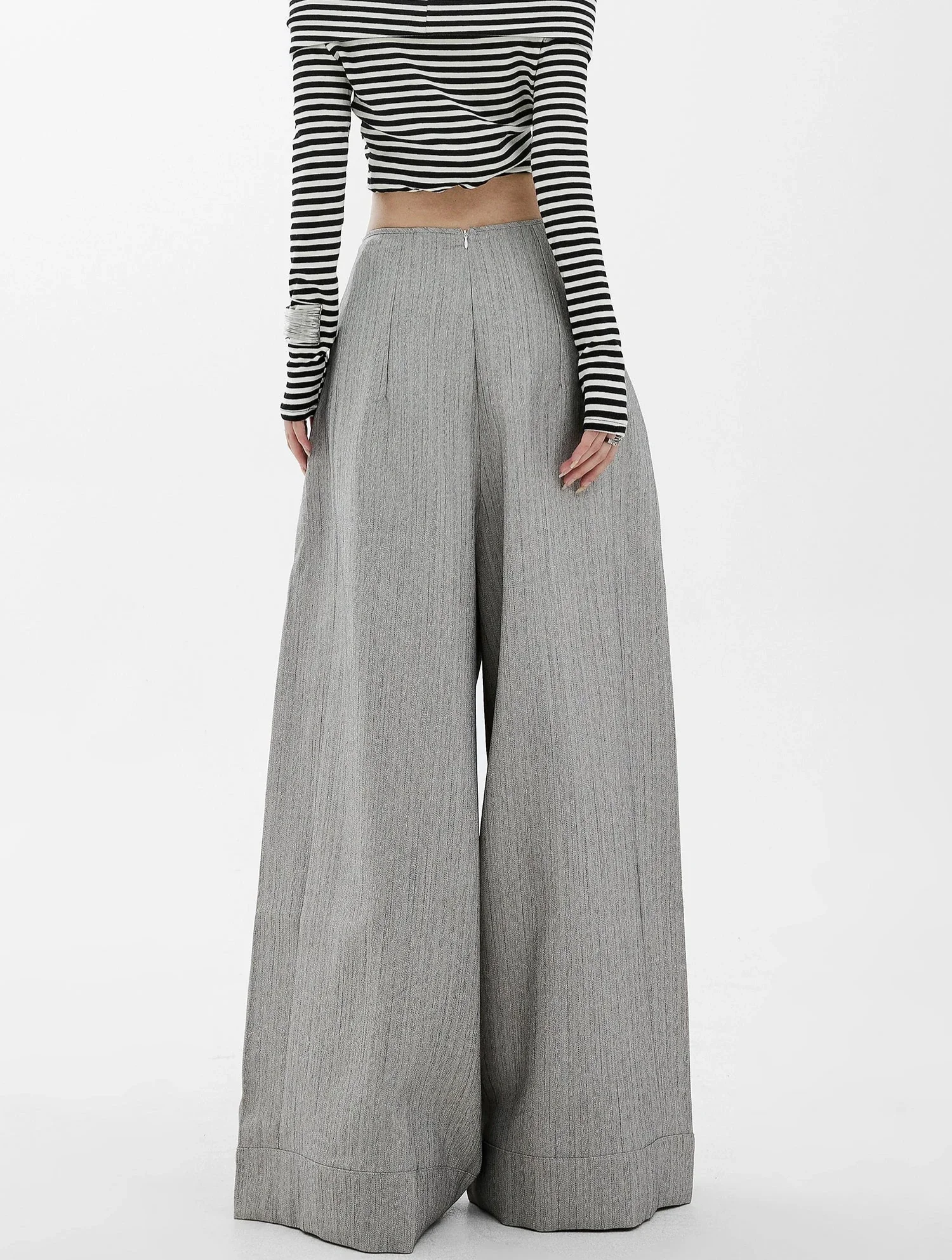 Wide-Leg High Waist Panel-Pleat Palazzo Trousers - Image 8