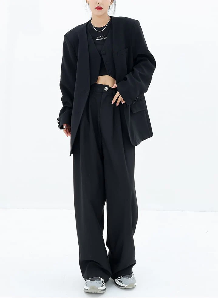 Wide Leg Multi-Pleated Pants - Image 23