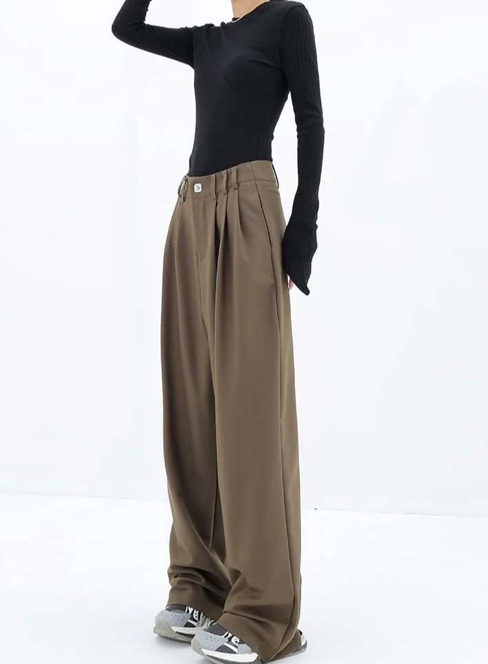 Wide Leg Multi-Pleated Pants - Image 4