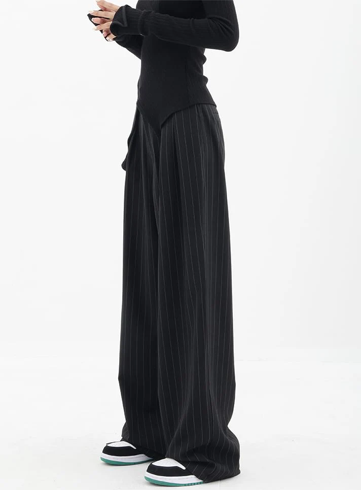 Wide Leg Pinstripe Pants - Image 17