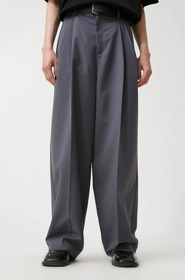 Wide Leg Pleated Loose-Fit Trousers - Image 11