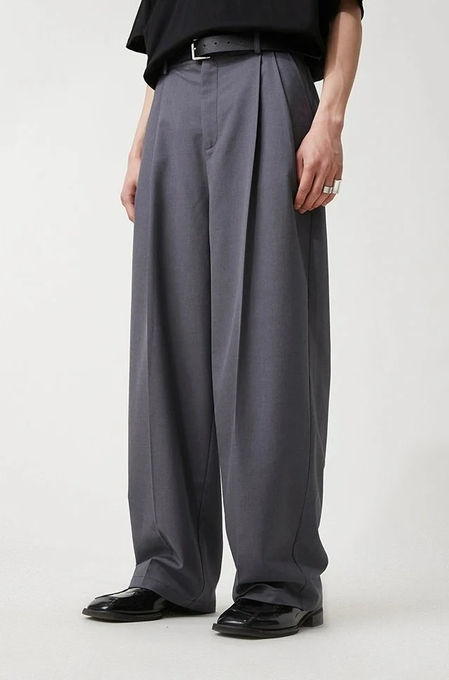 Wide Leg Pleated Loose-Fit Trousers - Image 12