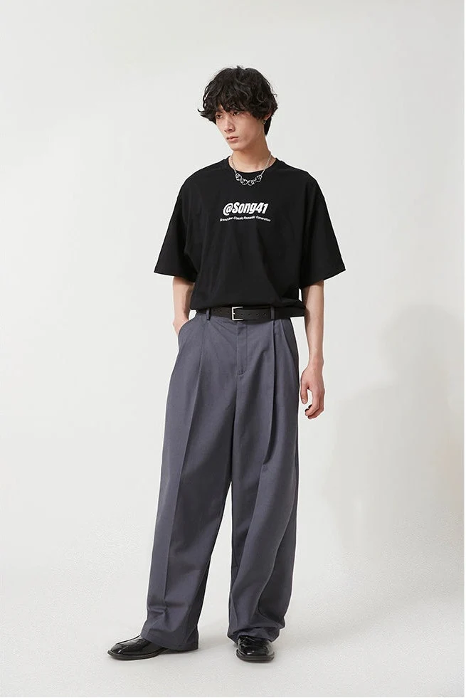 Wide Leg Pleated Loose-Fit Trousers - Image 9