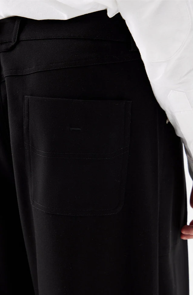 Wide Leg Pleated Trousers with Button Details - Image 14