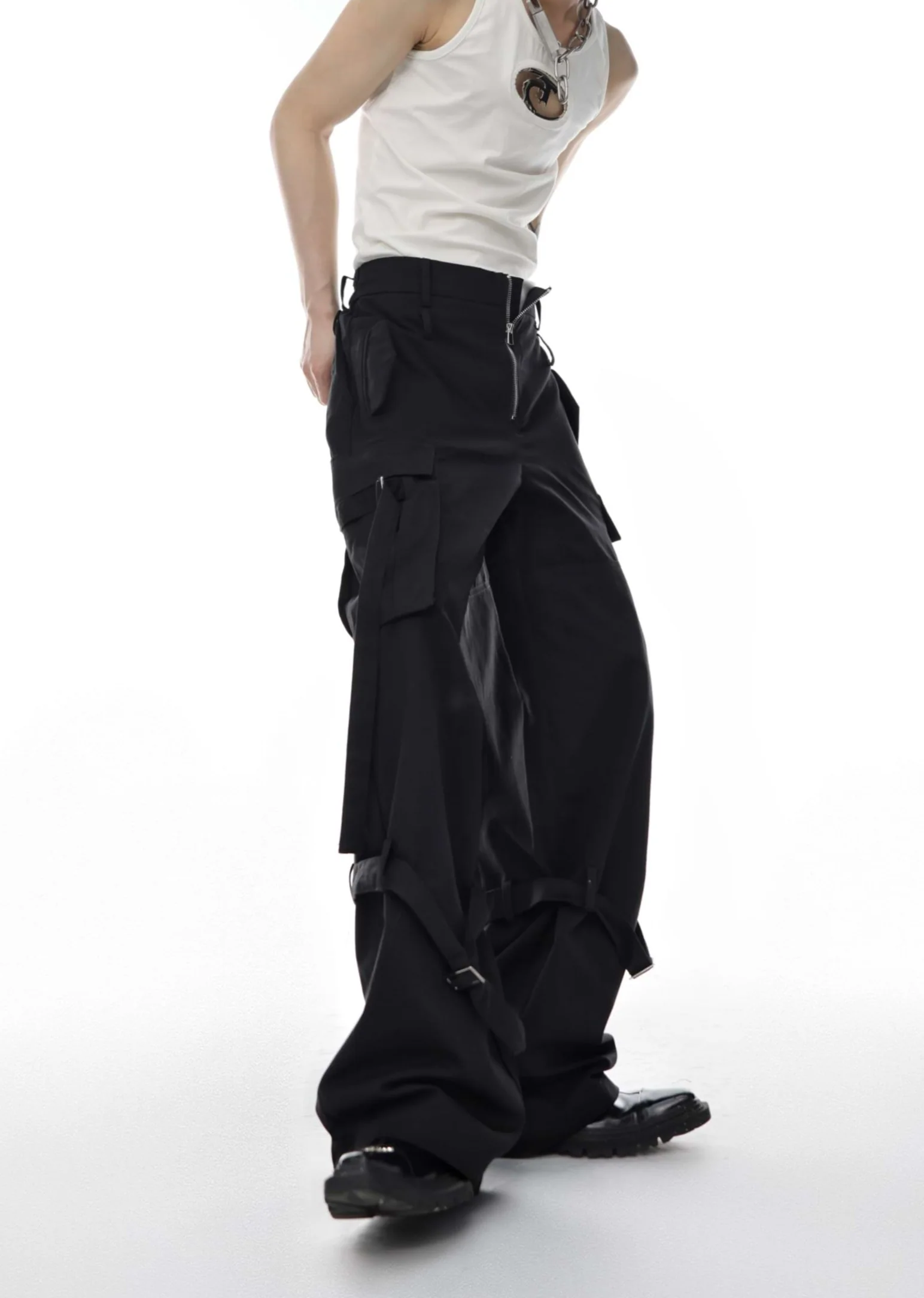 Wide Leg Raver Strap Pants - Image 2