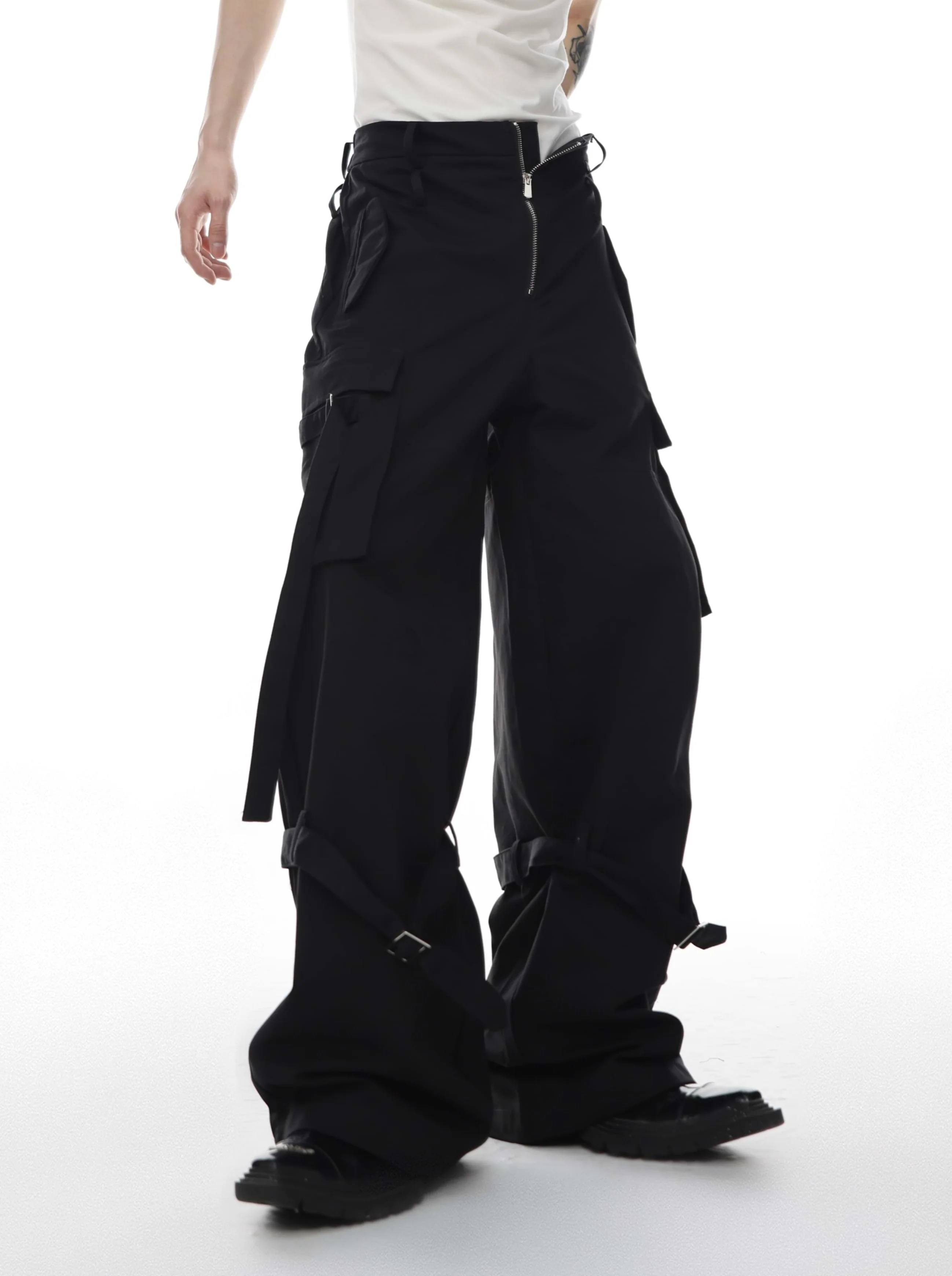 Wide Leg Raver Strap Pants - Image 3