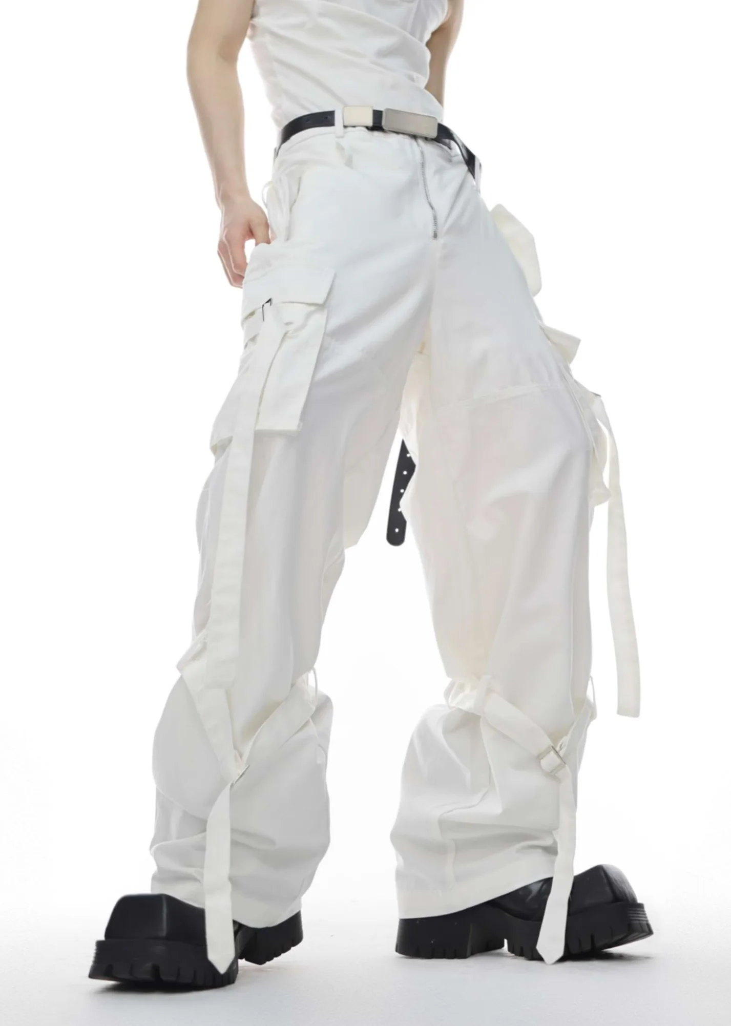 Wide Leg Raver Strap Pants - Image 4