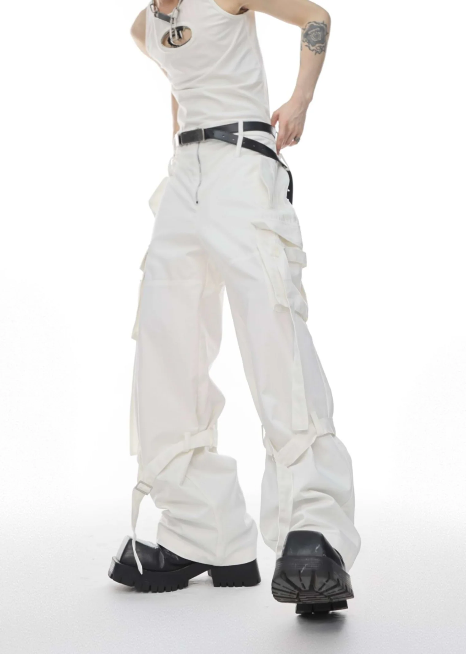 Wide Leg Raver Strap Pants - Image 5