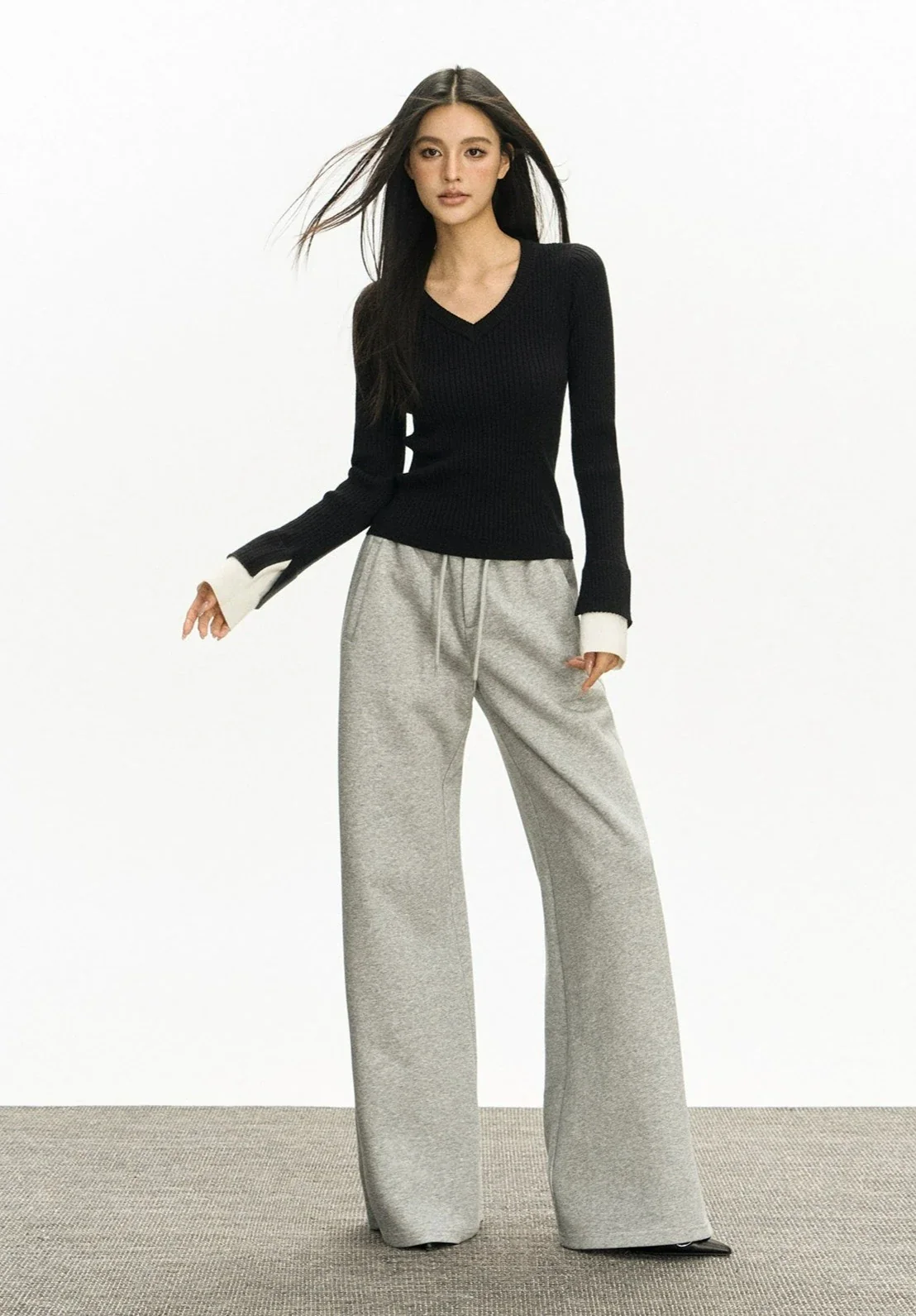 Wide-Leg Semi-Flare Sweatpant Joggers - Image 3