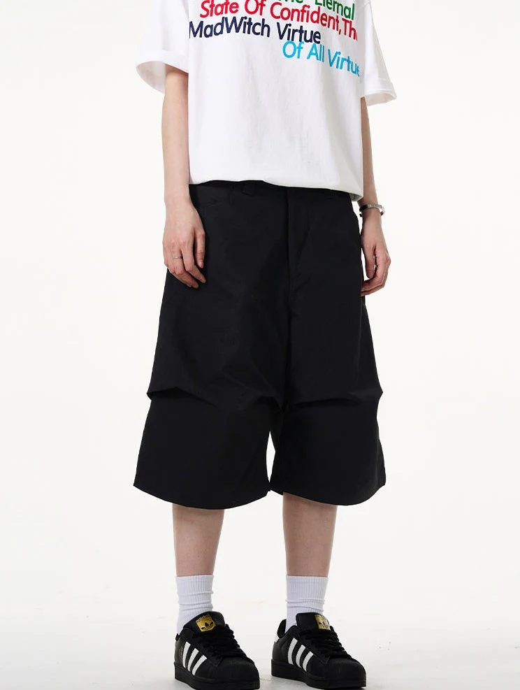 Wide-Leg Utility Knee-Length Capri Shorts - Image 10