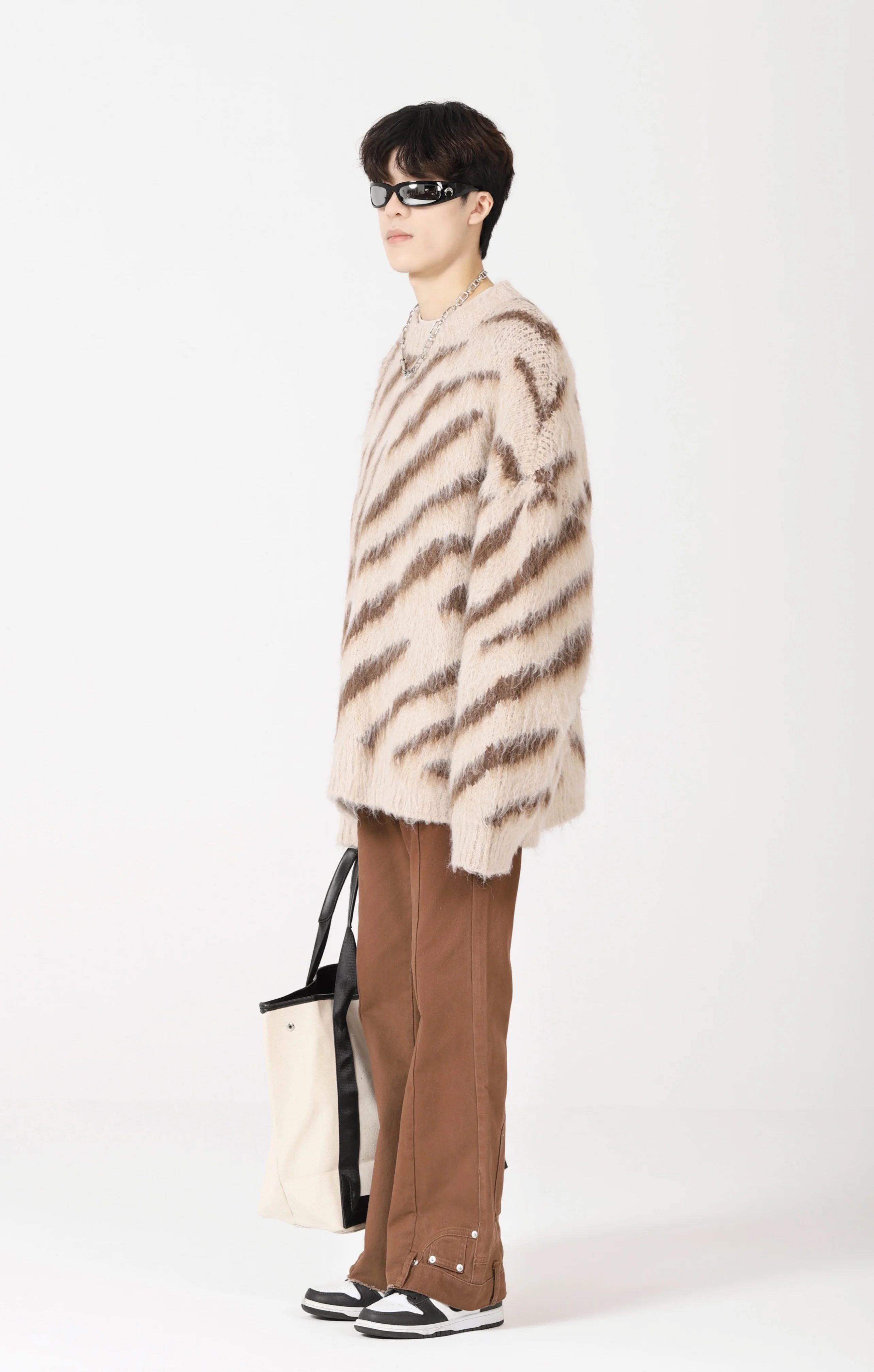 Zebra Print Fuzzy Mohair Sweater - Image 5