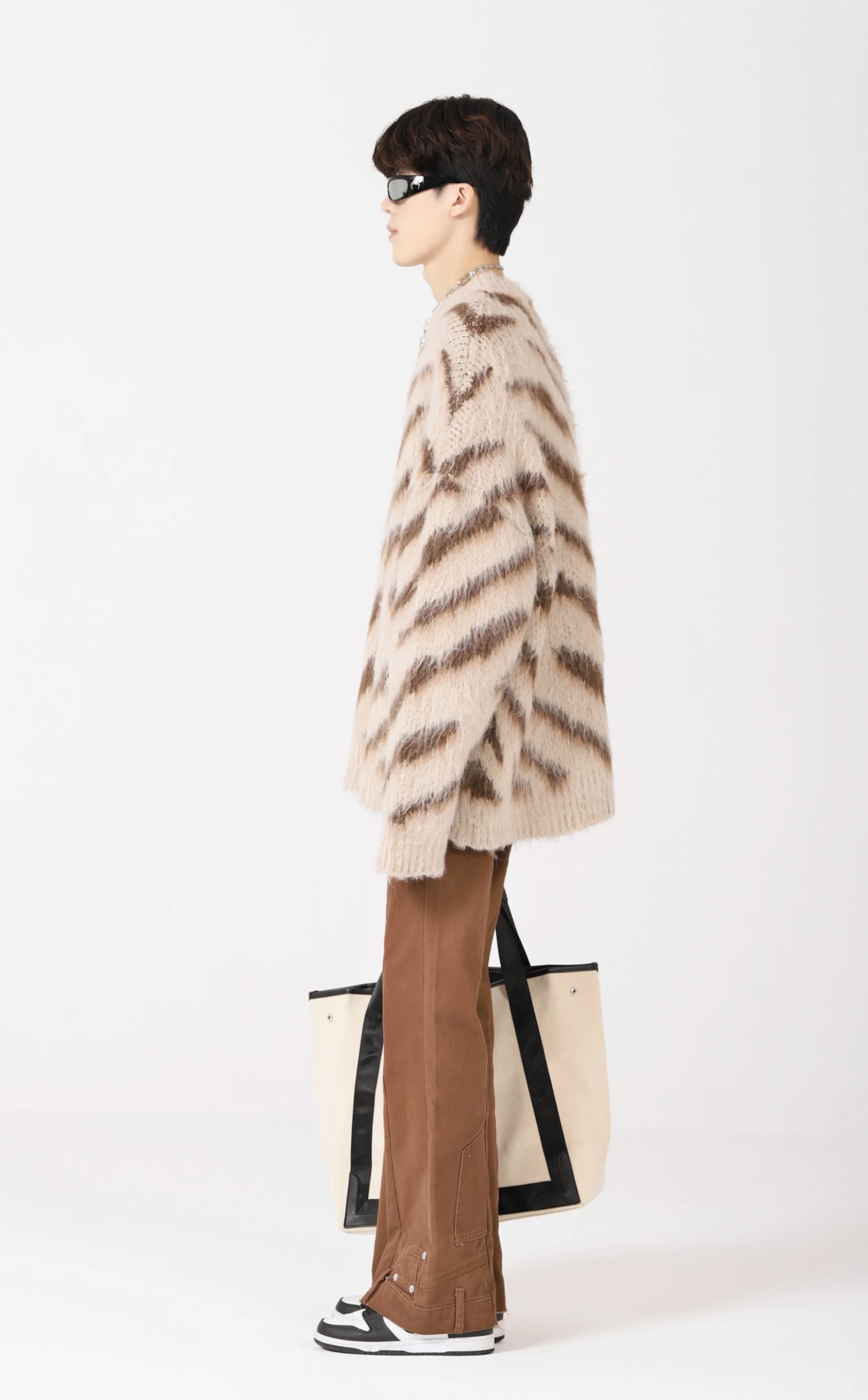 Zebra Print Fuzzy Mohair Sweater - Image 6